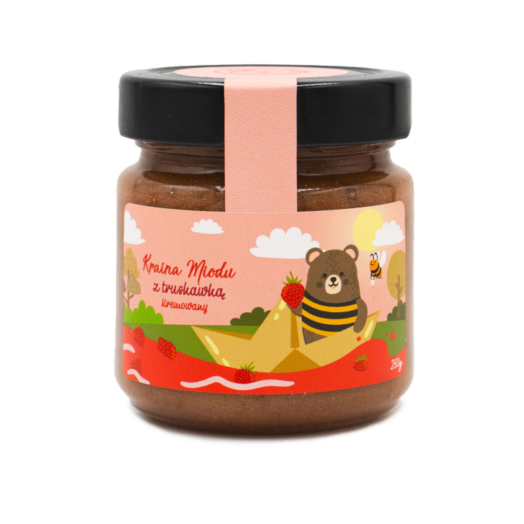 Kraina miodu - miód kremowany z truskawką 250g