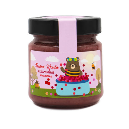 Kraina miodu - miód kremowany z żurawiną 250g